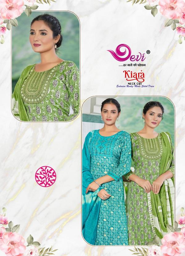 Devi Kiara Designer Wear Rayon Printed Kurti Pant Wirh Dupatta Collection